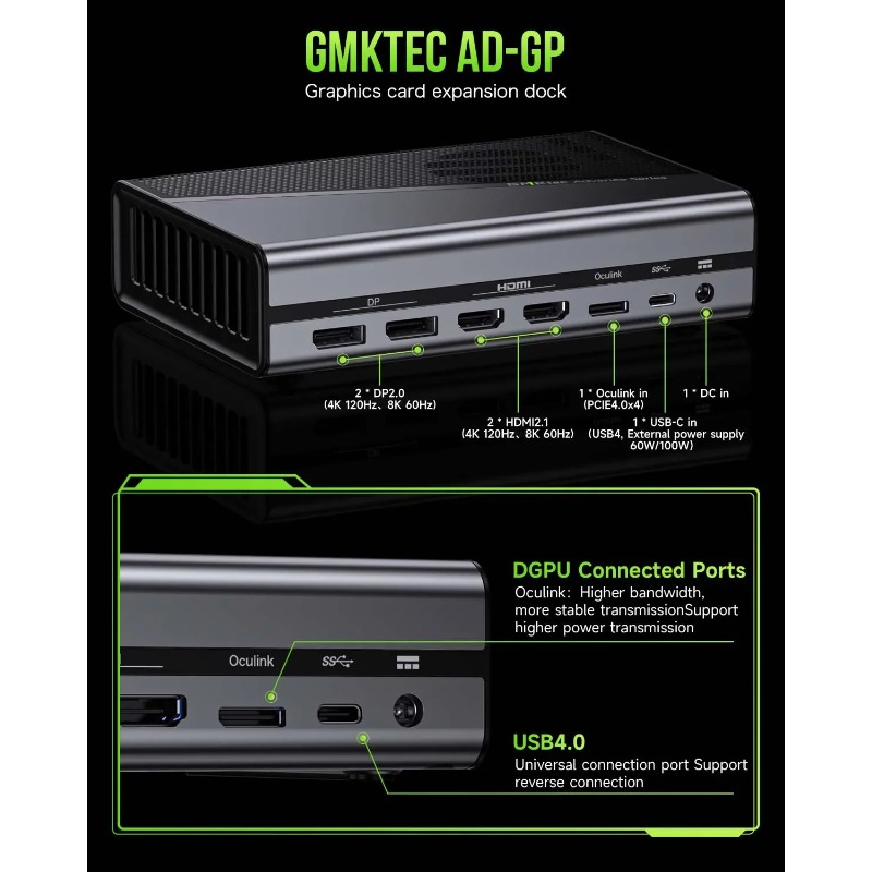 Oculink eGPU Dock  G M Ktec AD - đánh giá và giá Oculink Gpu Dock Station